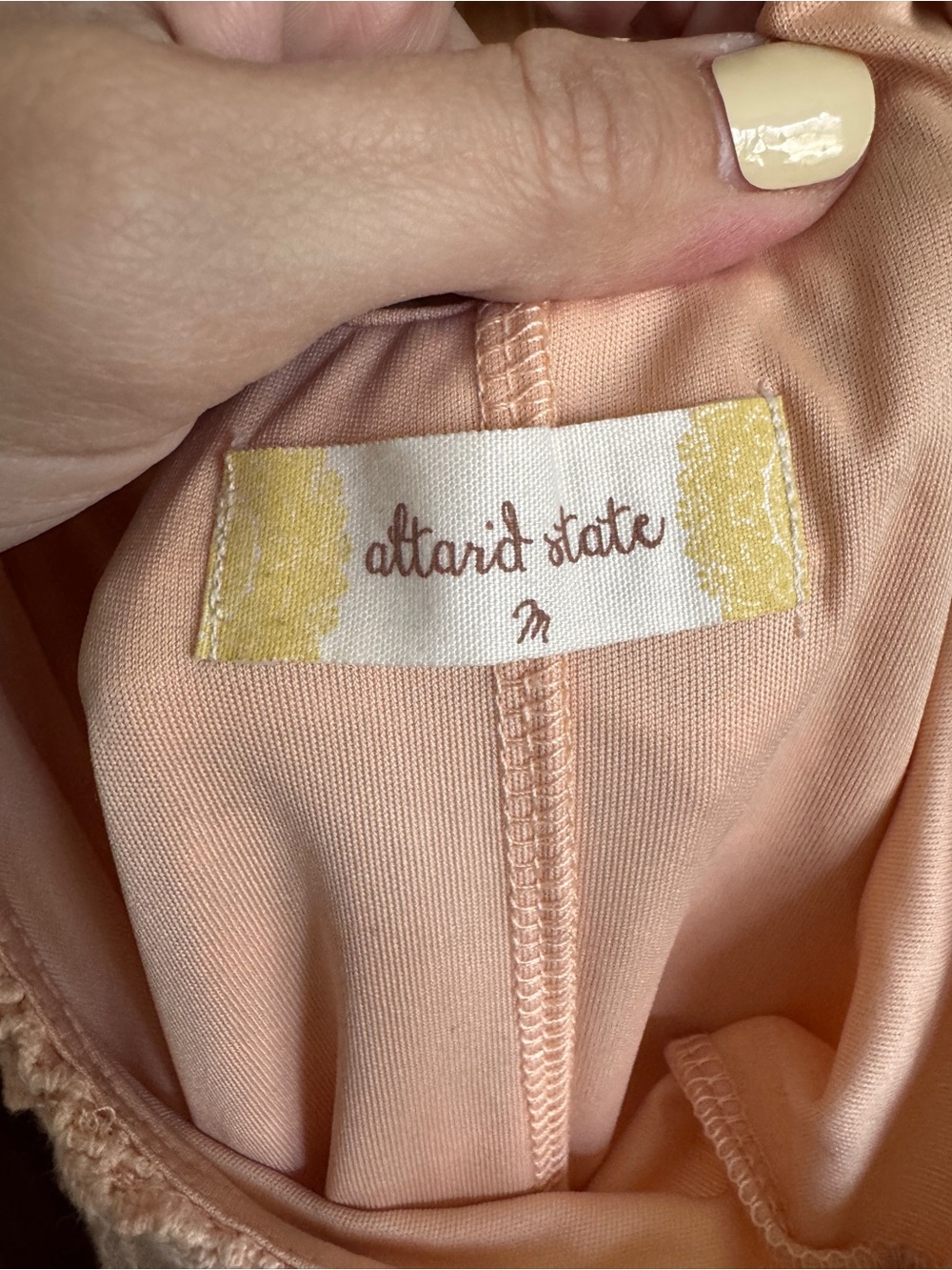 200. Light Peach colored Flowy boho crochet Dress - Picture 11 of 12